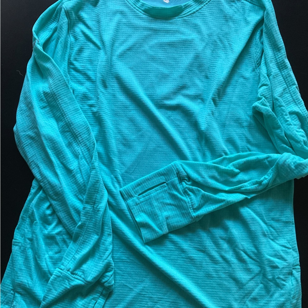Natan Long Sleeve Crewneck Tee - Aqua Teal